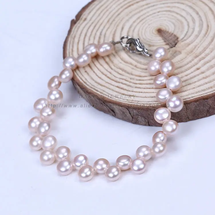 

Freshwater 100% Natural Pearl Bracelet White Pearls Women Bracelet With Pearl Jewelry de perle