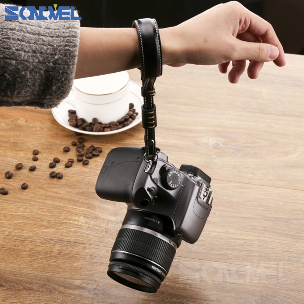 Ремешок на запястье из искусственной кожи для камеры Canon Sony Nikon Panasonic Olympus Fuji