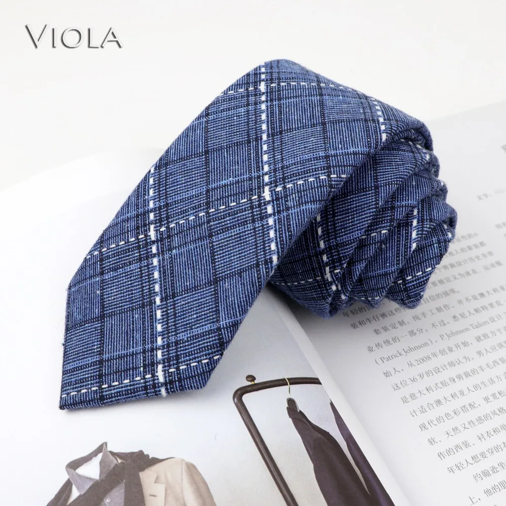 Клетчатый галстук в полоску хлопковый мужской 6 см повседневный Свадебный