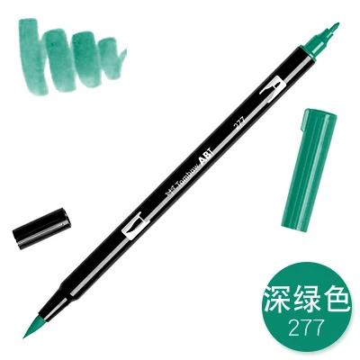 277 TOMBOW AB-T Япония 96 цветов художественная кисть ручка с двумя головками маркер Профессиональный водный маркер ручка для рисования канцелярские принадлежности Kawaii - Цвет: 277