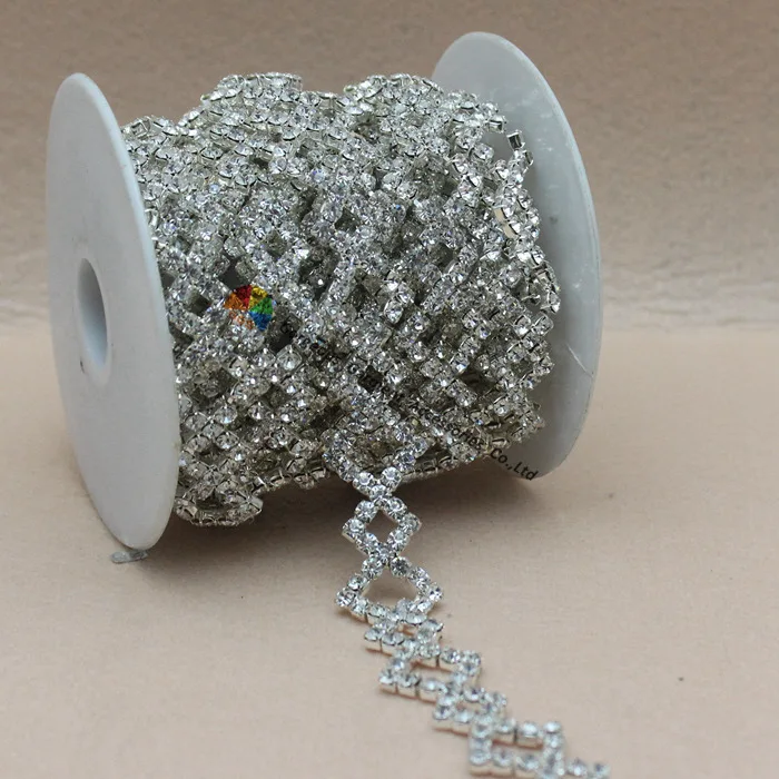 Цепочка с двойным кристаллом 1 ярд 20 мм|rhinestone trim|czech rhinestonetrim crystal |