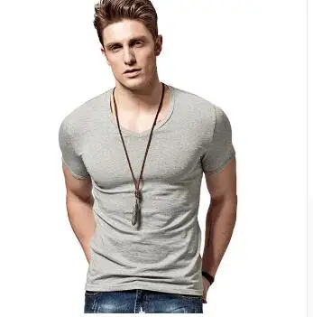 2019 Фирменная Новинка Мужская хлопковая футболка одноцветная Футболка топ модная