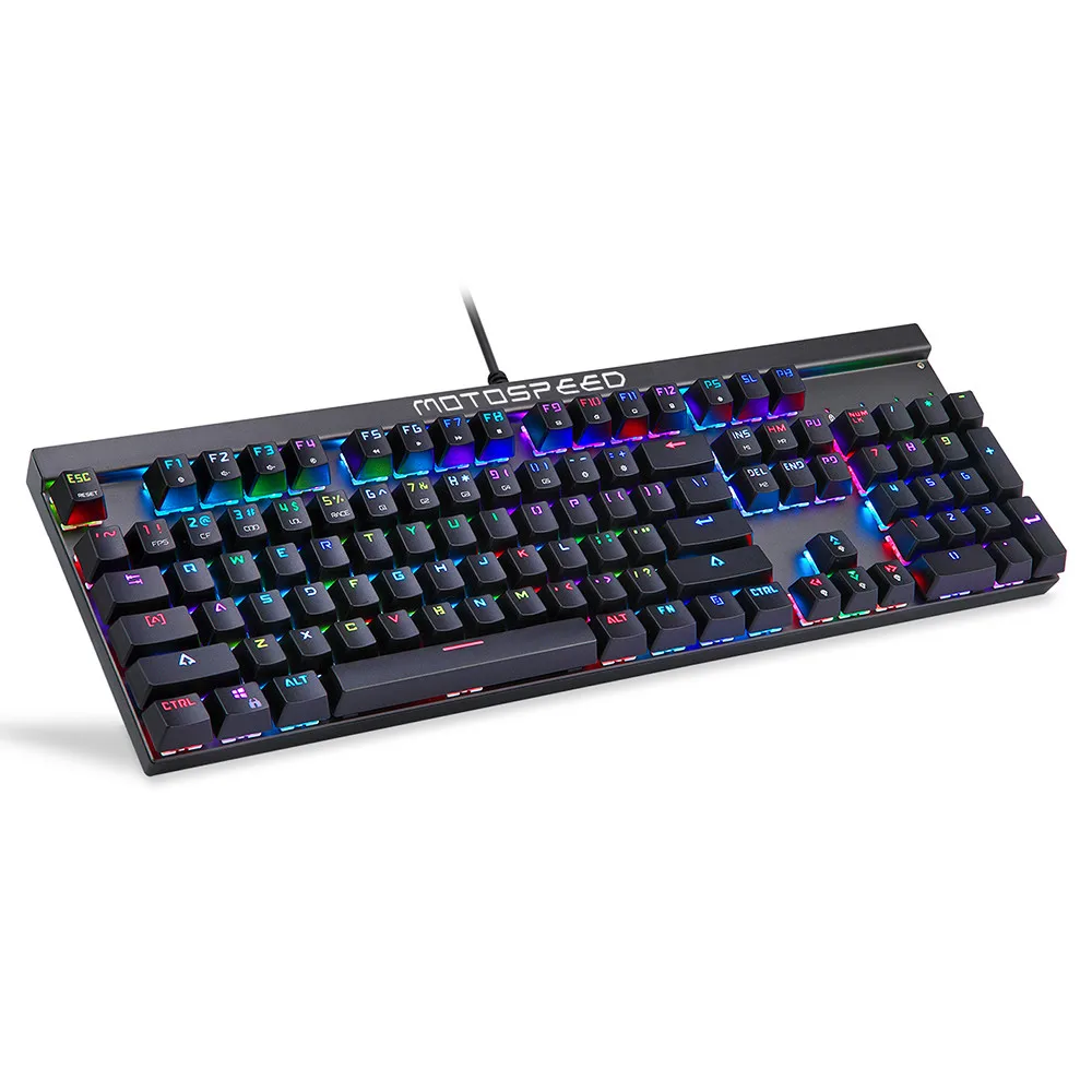 MOTOSPEED CK103 игровая клавиатура механическая синий переключатель USB многоцветная