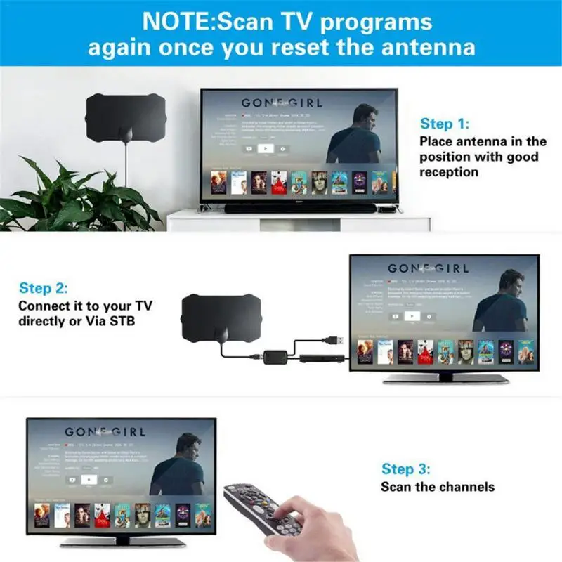 10 шт. 120 миль антенна ТВ 1080P цифровой HDTV комнатная усилитель сигнала радиус Surf лиса