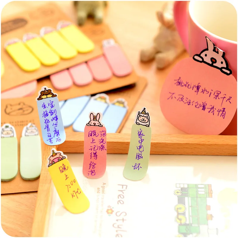 36 шт./лот клейкая Заметка для семьи с животными Kawaii кролик свинья медведь блокнот
