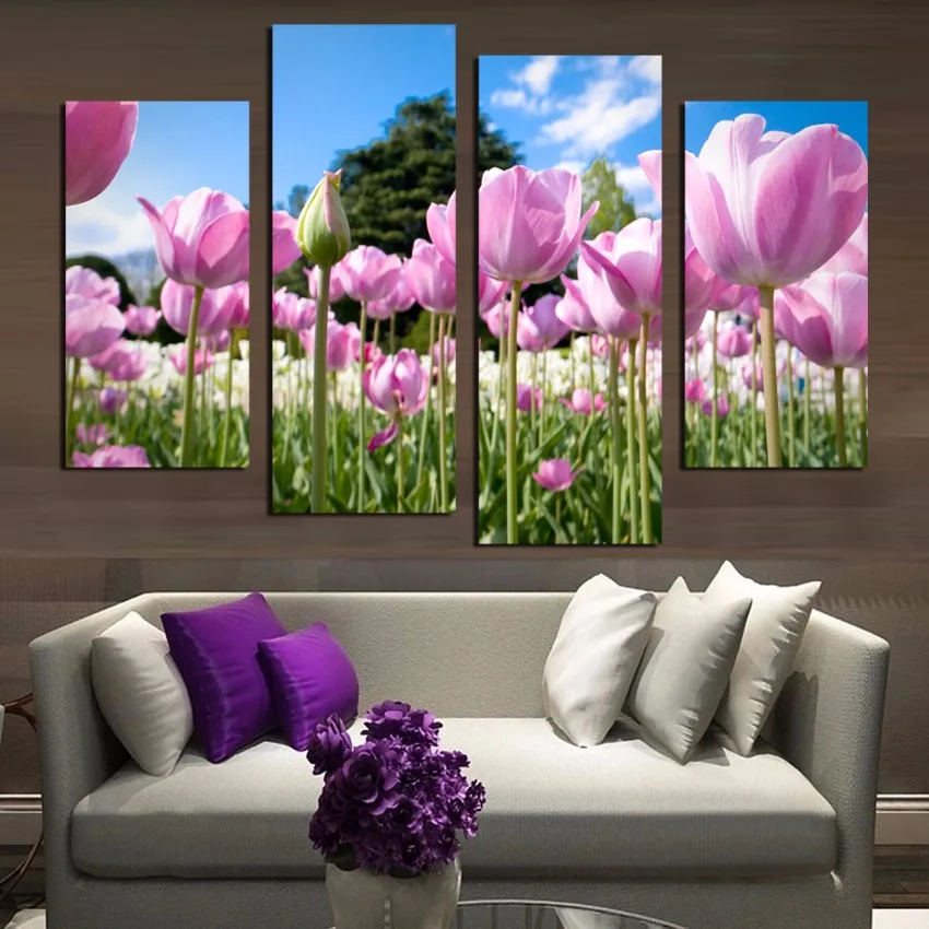 Акция 4 шт. искусственный цветок Картина на холсте красивое декоративное