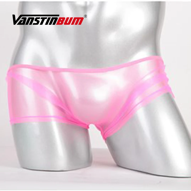 pink VANSTINBUM, боксеры, шорты, сексуальные, для мужчин, сетка, Прозрачное нижнее белье, модные, дышащие, эротические, спандекс, u-образные, боксеры, трусы - Цвет: pink