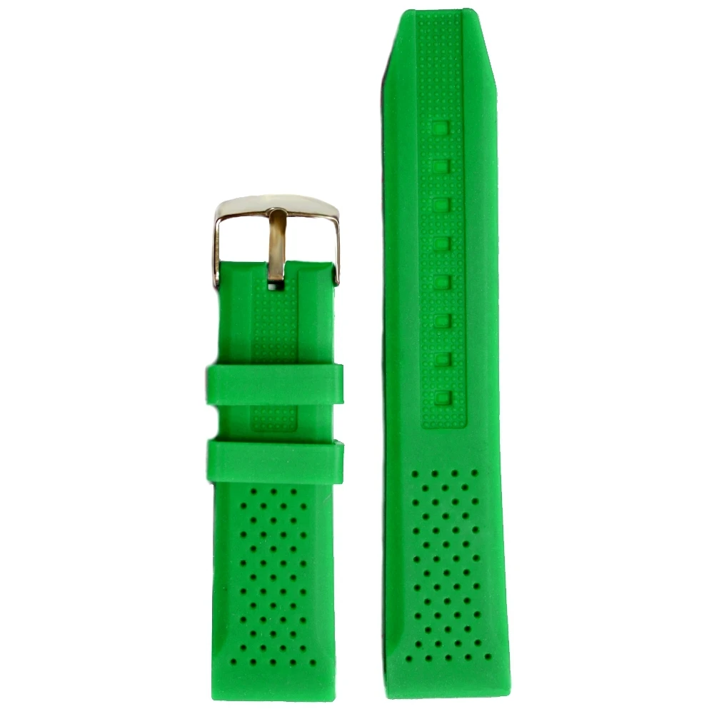 

22mm New Green Silicone Jelly Rubber Ladies Men Watch Band Straps WB1051O22JB