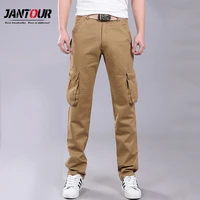 jeans men overalls full length multi pockets plus size trousers cotton loose cargo tooling tactical styles casual trousers male
