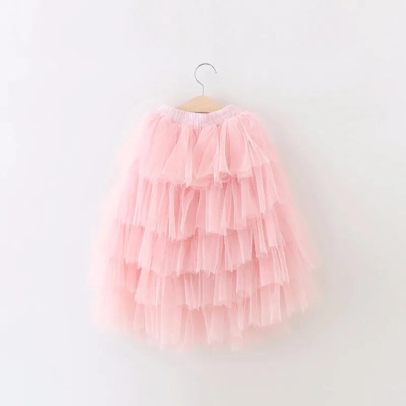 Летняя юбка пачка в Корейском стиле для девочек балерины 5 слоев пышных детских