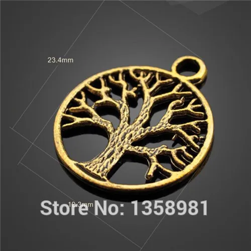 2015 New Arrival Free Shipping Small Tree Round Alloy Pendants*10(Gold)(10Pc)|alloy manufacturer|alloy minialloy metal |