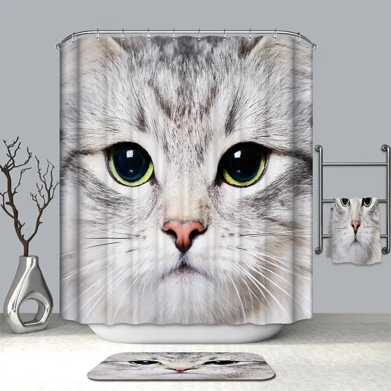 BK054 VOZRO Водонепроницаемый 3d Lovelycat декоративные занавески для ванной комнаты Bape Cortina Rideau De Douche Свадебные украшения Douchegordijn - Цвет: BK054