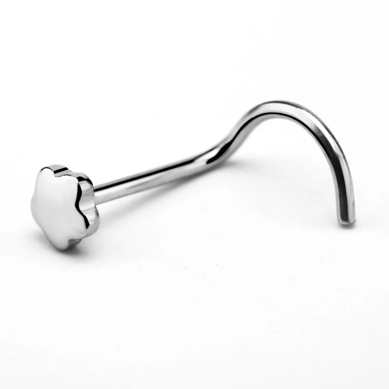 20 г сексуальные носовые кольца с цветком сердца шпильки для пирсинга титановая