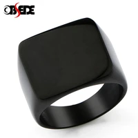fashion titanium steel geometric rings for men personality flat ring punk male jewelry accessories black gold silver color