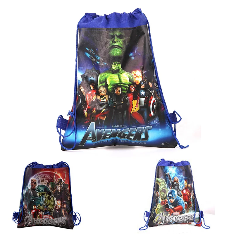 1 шт. Marvel Мстители Drawstring подарки сумки супергероя Детский рюкзак День рождения