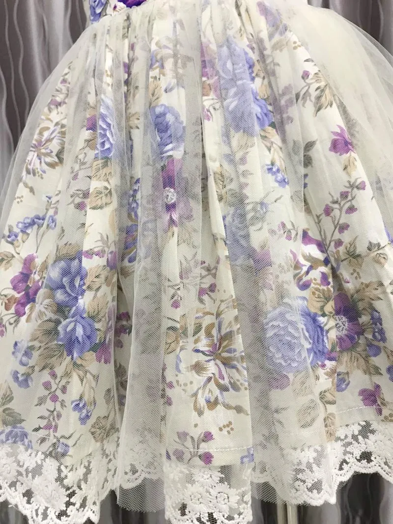 Ins Pinterest/Лидер продаж летнее фабричное мягкое фатиновое платье с цветочным узором