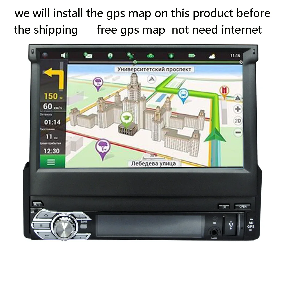 1 din автомобильный dvd плеер Android 4.4.4 моторизованный съемный 1080P видео HD