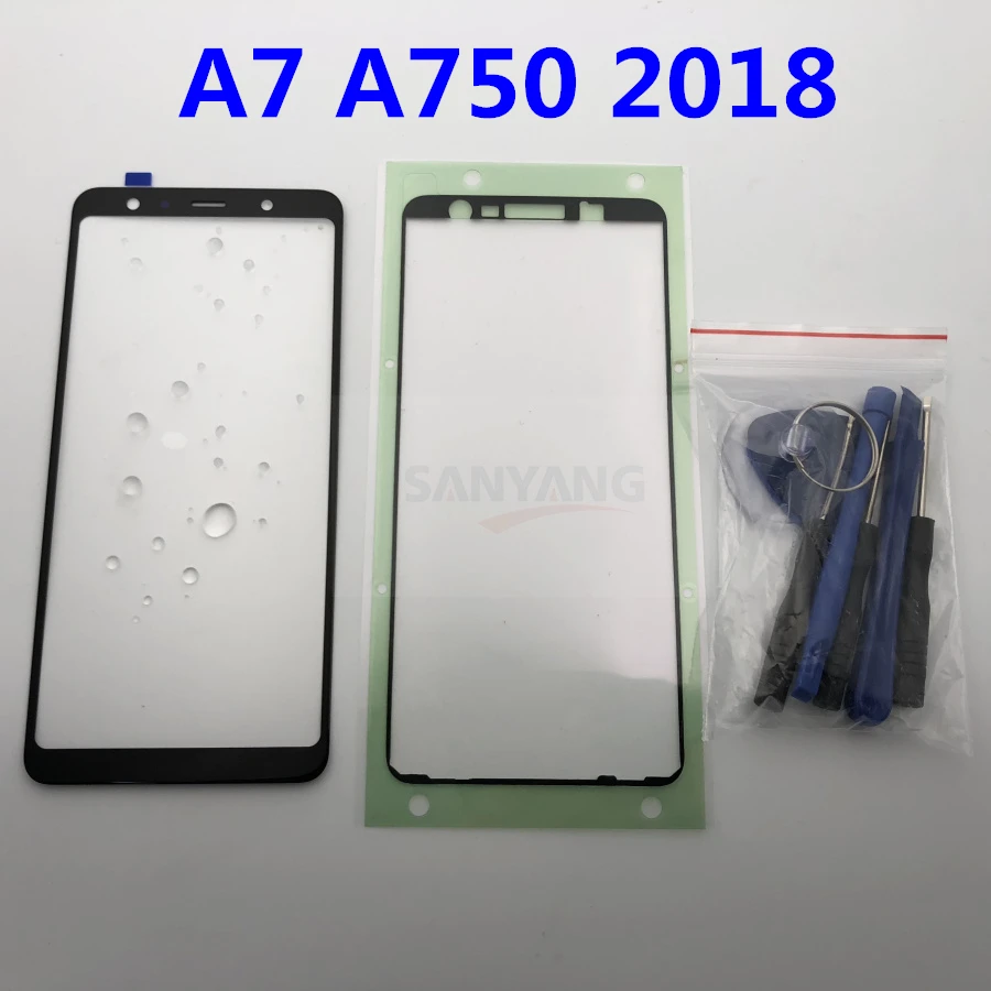 Оригинальное Сменное внешнее стекло для samsung Galaxy A7 A750 A750F, ЖК-дисплей, сенсорный экран, переднее стекло+ наклейки и инструменты