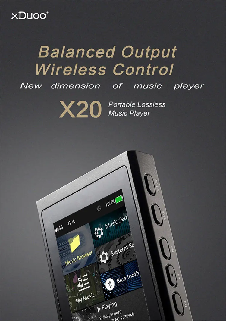 Xduoo x20 обеспечивает высокую точность музыки без потери качества DSD Hi-Fi Mp3 DAP плеер Поддержка Apt-X aptX Bluetooth 4.0Mp3 Play
