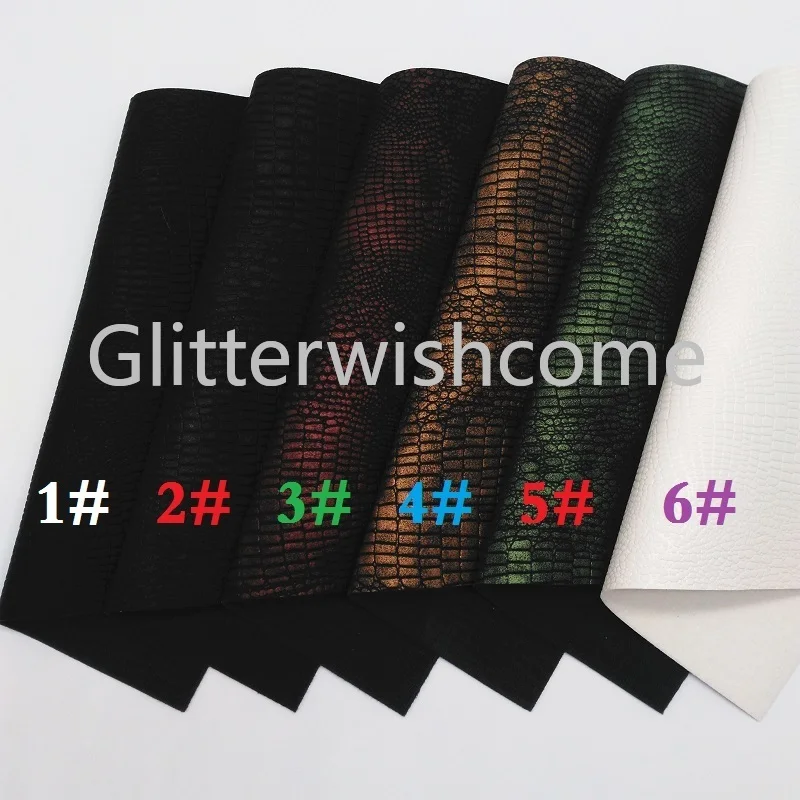 Glitterwishcome 21X29 см A4 размер винил для бантов Винтаж тисненая крокодиловая кожа Fabirc искусственная кожа листы для бантов, GM023B