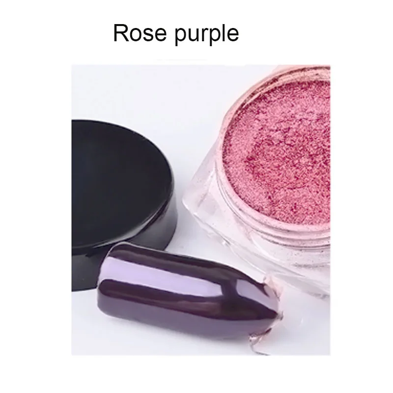 rose purple Nail art glitter powder mirror effect rose gold purple chrome dust pigment DIY nail polish nail powder MZ037 - Цвет: rose purple