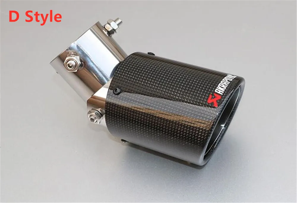 1x регулируемый угол Akrapovic наконечники из углеродного волокна для автомобиля выхлопная труба для Renault Opel автомобиль-Стайлинг универсальные автомобильные аксессуары