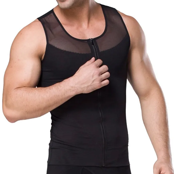 Мужской компрессионный жилет для живота похудения Корректирующее белье мужчин