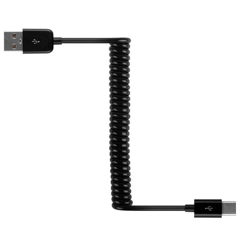 1 м 3 пружинный спиральный Выдвижной USB кабель типа C Быстрая зарядка для Samsung S8 S9 S10