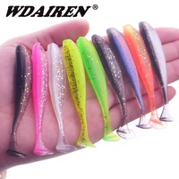 10pcslot fishing jig wobblers soft lures 75mm 50mm easy shiner double color silicone artificial bait swimbait carp bass tackle