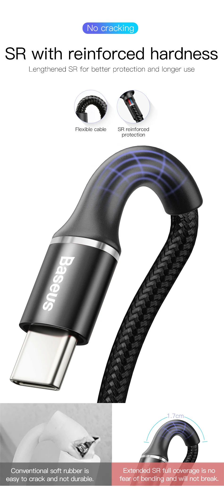 Baseus 3A usb type-C кабель для samsung S9 S10 Xiaomi Mi 9 OnePlus 6 6t быстрая зарядка USB-C USBC зарядный кабель type-C кабель для передачи данных