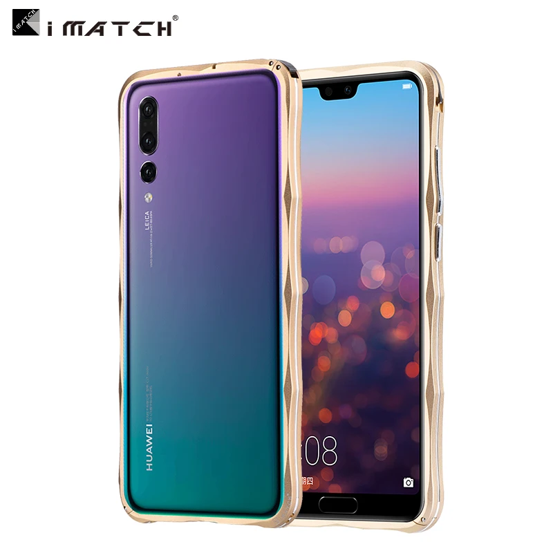 iMatch бампер чехол для huawei P20 Pro роскошный P20Pro Алмазная форма тонкий алюминиевый металлический бампер чехол для huawei P20