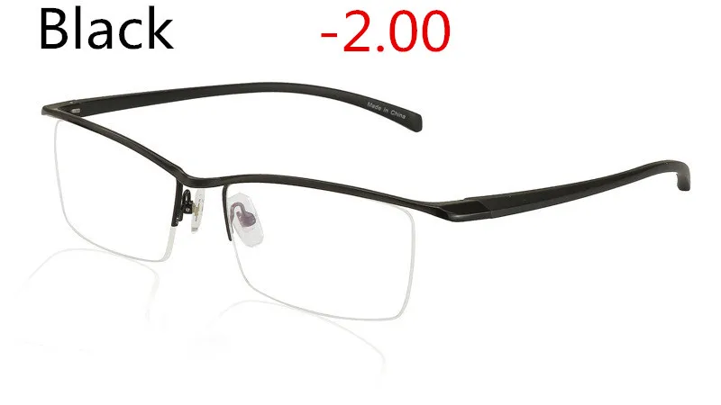 Black Новые Модные коммерческие мужские фотохромные сплав очки TR90 оправа готовые солнцезащитные очки близорукость очки - Цвет оправы: Black