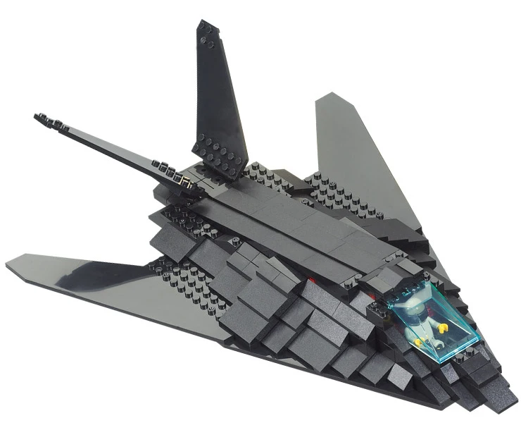 B0108 Военный Черный F117 Невидимый бомбардировщик самолет 3D конструкция