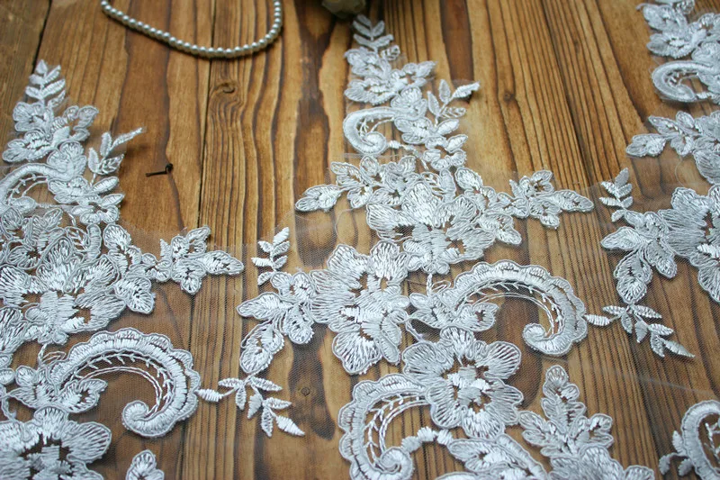 43cm 17&quotwide 3Yards/lot Off White Mesh Alencon Lace Trim Corded for Bridal Wedding Veil~ Accessories | Дом и сад