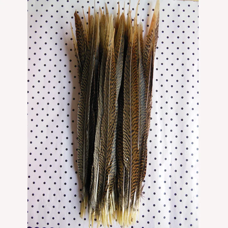 Оптовая продажа 20 шт./лот красивые натуральные золотые перья из хвоста фазана 14 16