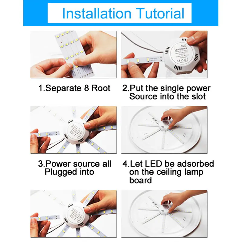 Светодио дный светодиодный источник света 220 В светодио потолочный светильник