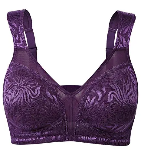 purple WingsLove Для женщин полный охват мягкие удобные Бюстгальтер Minimizer без «косточек бюстгальтер - Цвет: purple