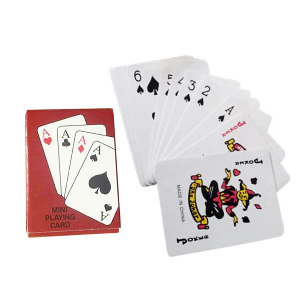 Играя в покер CardsPortable мини маленький покер интересные игральные карты настольная игра вне улицы или Путешествия Мини Размер Pokers
