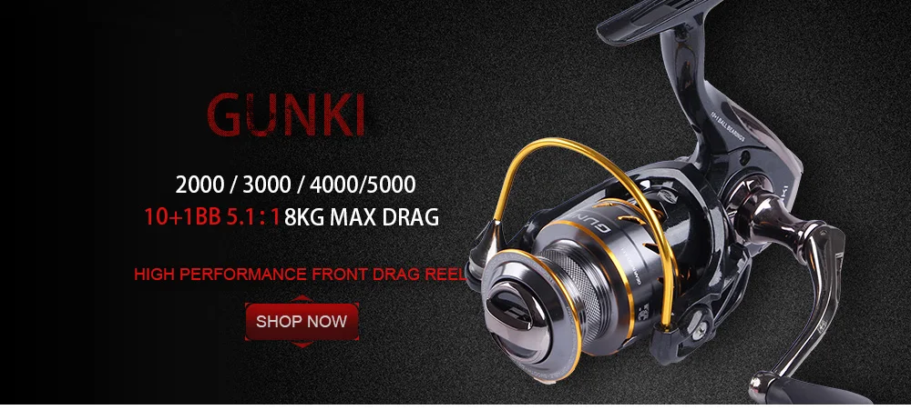 W.p.e gunki 2000 3000 4000 5000 серии Спиннинг колесо металлическая катушка для рыбалки на карпа, катушка пресной воды 10+ 1 шарикоподшипников металлический корпус рыболовные снасти
