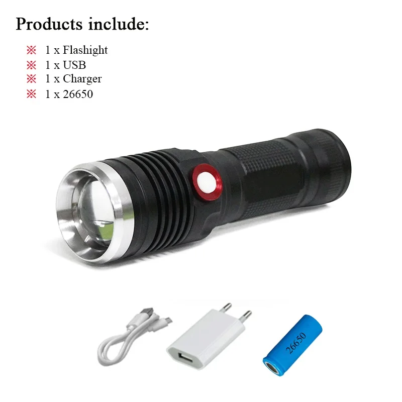 suiteC Светодиодный фонарик 18650 26650 фонарик USB зарядка torcia CREE XML L2 фонарь Водонепроницаемый фонарик перезаряжаемый Кемпинг Охота - Испускаемый цвет: suiteC