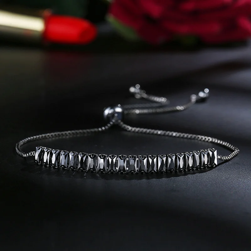 CARSINEL Brand Silver color Bracelets &amp Bangles for Women Colorful Cubic Zirconia chain Bracelet femme Wedding Jewelry BR0253 | Украшения