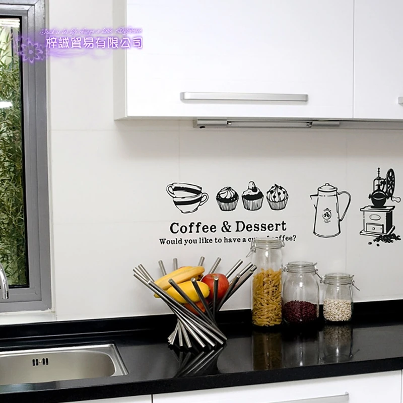 

Coffee Sticker Cake Decal Cafe Poster Vinyl Art Wall Decals Pegatina Quadro Parede Decor Mural Coffee Sticker