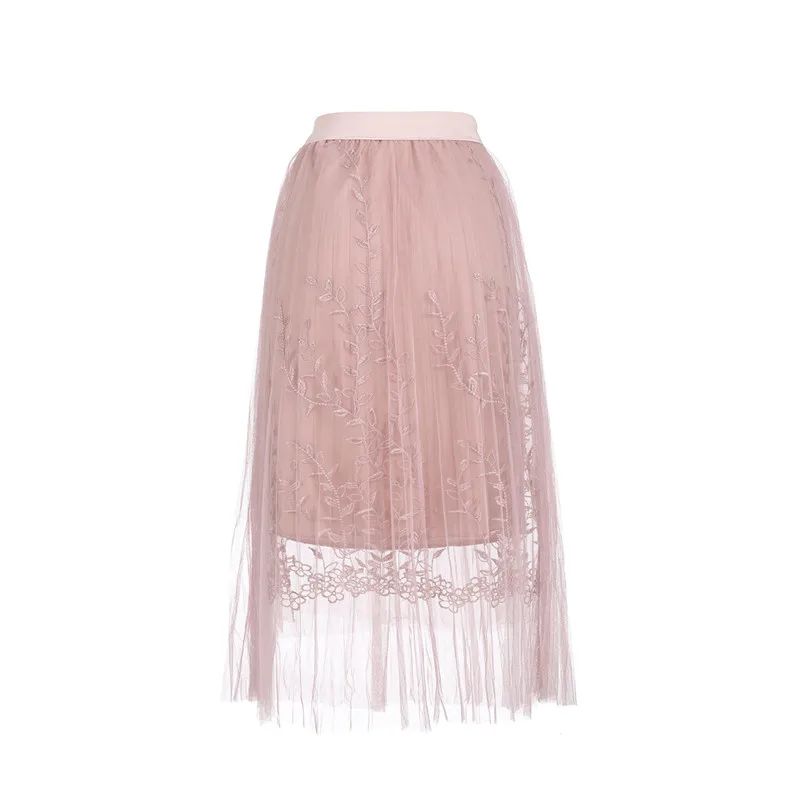 Женская кружевная длинная юбка Однотонная пачка принцессы Новое