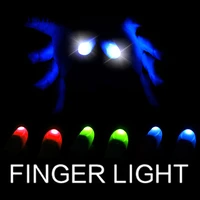 1 pair thumbs led light up magic tricks red blue green big size soft thumb tips with led magic props funny flashing fingers