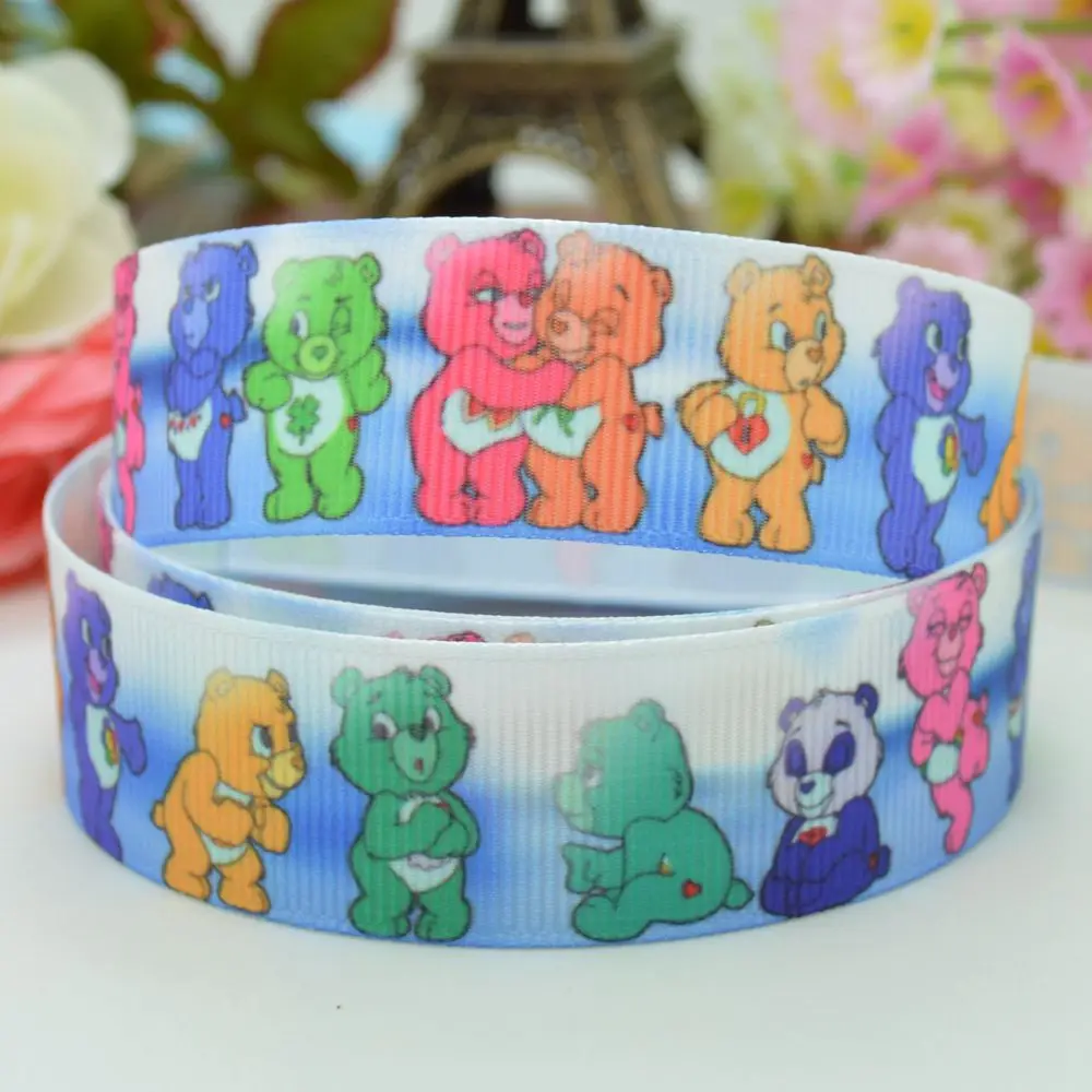 DUWES 7/" 22 мм Care Bears игрушка печатная корсажная лента, бант для волос вечерние украшения DIY Ручная работа OEM 50YD - Цвет: C-2761