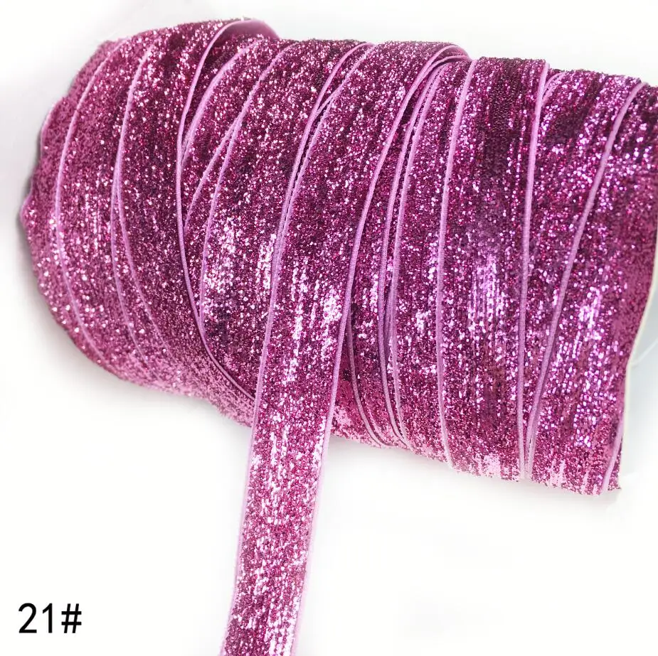 21pink 5 м/лот 15 мм блестящая бархатная лента Свадебная вечеринка Рождественский обруч-украшение для волос ручной работы подарочная упаковка для девочек DIY бантик для волос - Цвет: 21pink