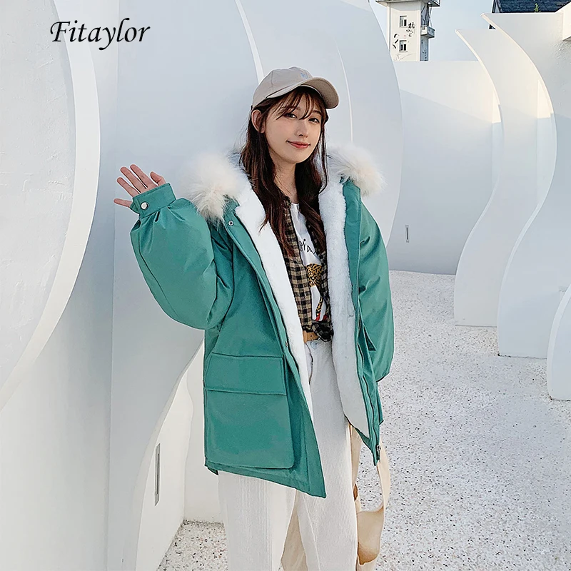 Fitaylor/зимние женские куртки хлопковое пальто стеганая парка с капюшоном теплая