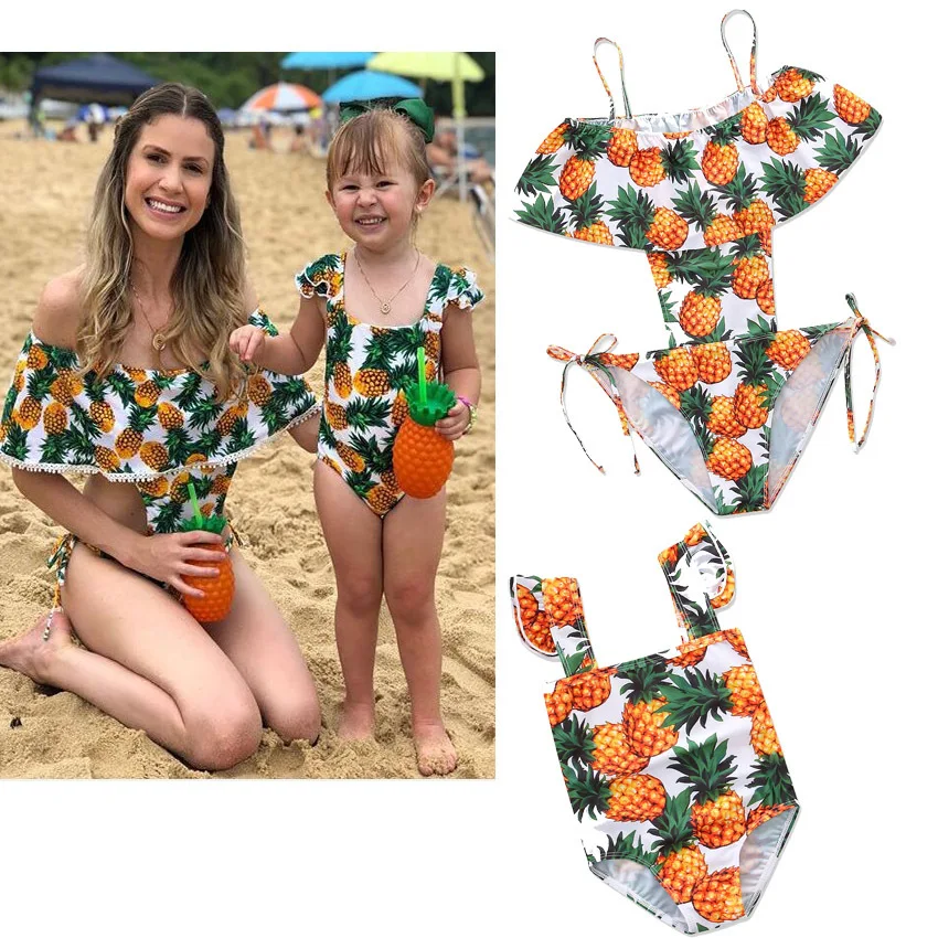 Купальник для мамы и дочки купальник бикини Одинаковая одежда всей семьи
