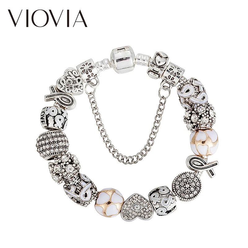 VIOVIA новинка винтажное ювелирное изделие серебристые стразы бусины амулеты