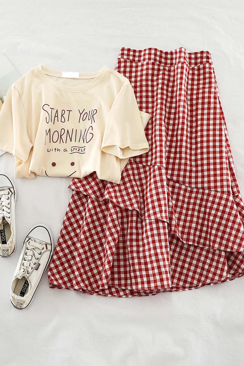 2019 новые модные женские комплект из двух предметов простой и свежий письмо